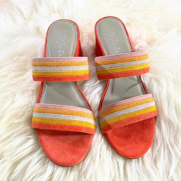 NWOB MATISSE Bonita Fire Orange Suede Leather Mules Made in Brazil Size 6.5M - Picture 4 of 11